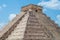 Summit of the Mayan Pyramid of Kukulkan, known as El Castillo, classified as Structure 5B18, taken in the archaeological area of
