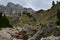 Summit rock panorama landscape of the mountains in south tyrol italy europe