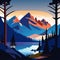 Summit Serenity - Inspiring Mountain Vector Art