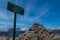 Summit sign Pico Bejenado on La Palma, Canary Islands, Spain