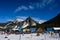 Summit at Snoqualmie ski area, base area early morning on a beautiful winter day