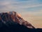 Summit Zugspitze at twilight, Wetterstein mountain range, Bavarian Alps, Germany