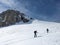 Summiteer. Skitour on the border mountain Sulzfluh Austria Switzerland. Ski mountaineering in Ratikon St.Antonien