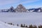 Summits of Kleiner Mythen and Grosser Mythen mountains in winter