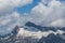 Summits of Monte Zucchero and Triangolino in Ticino mountains, dark clouds