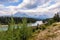 The summits and ridges of the Canadian Rockies.