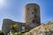 Summonte, province of Avellino. the view of the medieval tower of the castle of Summonte. Irpinia, Campania, Italy.