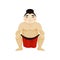 Sumo fighter. In traditional costume. Vector illustration.