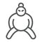 Sumo line icon, asian and character, japanese wrestler sign, vector graphics, a linear pattern on a white background.