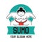 Sumo logo with text space for your slogan / tag line