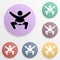 Sumo wrestler badge color set icon. Simple glyph, flat vector of sport icons for ui and ux, website or mobile application