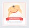 Sumo wrestler banner, Japanese sumo martial arts fighter cartoon vector element for website or mobile app