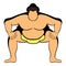 Sumo wrestler icon cartoon