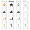 Sumo wrestler, Mount Fuji, bamboo, Japanese shoes, geta.Japan set collection icons in cartoon black monochrome outline