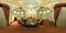 Sumptuous luxurious Middle East palace mansion hall - empty wide angle view