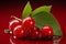 Sumptuous ripe cranberry fruit showcased on vibrant red background exquisite high quality image