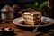 a sumptuous slice of tiramisu cake