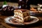 a sumptuous slice of tiramisu cake