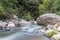 Sumpul river between El Salvador and honduras, Central America. Forest and mountain rover landscape, Country border