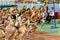 SUMY, UKRAINE - FEBRUARY 17, 2017: start of final race 3000m on Ukrainian indoor track and field championship 2017. In