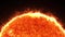 Sun 4k, Sun Solar Atmosphere isolated on Green background, Close-up of sun against green screen, 4K 3D Sun rotating loop on green