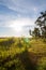 Sun above African Savannah, Okavango Delta in Botswana