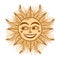 Sun astrological icon boho e doodle vector illustration