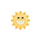 Sun Beaming Face with Smiling Eyes flat icon