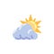 Sun behind cloud flat icon