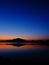 The Sun below the horizon, Twilight portrait of Rani Rashmi Devi Singh Reservoir, Chhattishgarh, India.