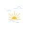 Sun, Brightness, Light, Spring  Flat Color Icon. Vector icon banner Template