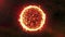 The Sun burning brightly, loopable animation with stars in the background