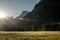 Sun Burst And Light Flairs Over Meadow In Yosemite Valley On Summer Morning