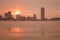 Sun Bursts Above The Buffalo, New York Skyline