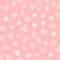Sun, butterflies, hearts and crowns drawn by hand. Cute girly seamless pattern.