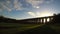 The sun casting long shadows at the Balcombe Viaduct across the River Ouse