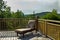 Sun chair on a wooden deck