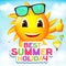 Sun Character Wearing Sunglasses with Best Summer Holiday