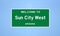 Sun City West, Arizona city limit sign. Town sign from the USA