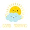 Sun and cloud friend icon. Good morning. Cute kawaii face. Cartoon funny smiling character. Hello summer. Sunshine. Yellow color.