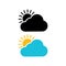 The sun and cloud icon. Modern weather icon.