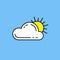 Sun cloud line icon