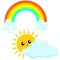 Sun Cloud Rainbow Skies Illustration Vector Clipart