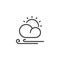 Sun cloud and wind line icon