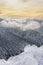 Sun and clouds atop of Kasprowy Wierch in Zakopane in Tatras in