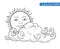 Sun with clouds Doodle Hand Drawn Collection