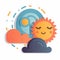 Sun And Clouds Icon With Combination Of Sun And Cloud Shapes To Represent Changing Weather Conditions. Generative AI