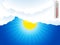 Sun clouds and thermometer background