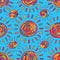 Sun colorful tribal style seamless pattern