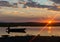 Sun Descending Behind the Mountains at Hampton Beach Salt Marsh